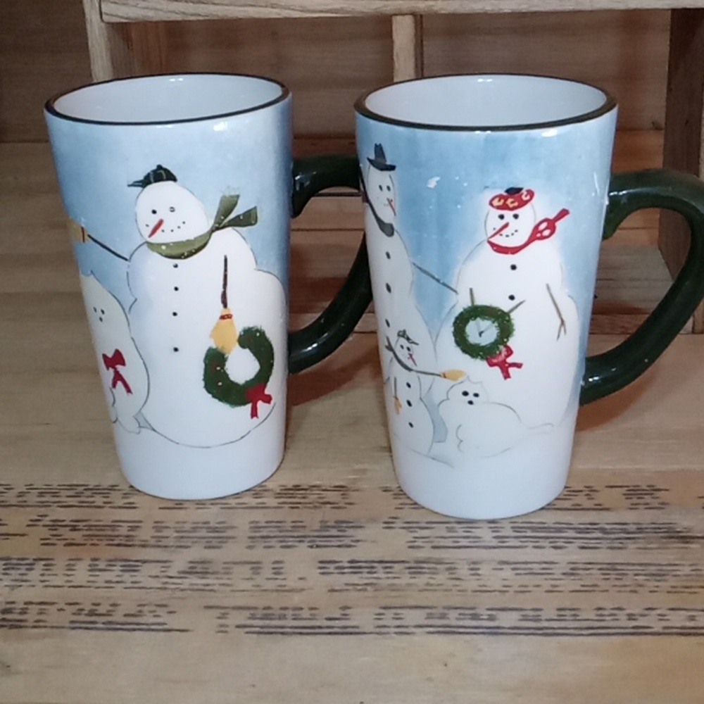 Festive Snowman 2 Mug Set